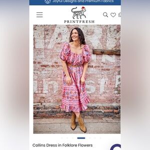 Collins Dress in Folklore Flowers size Large